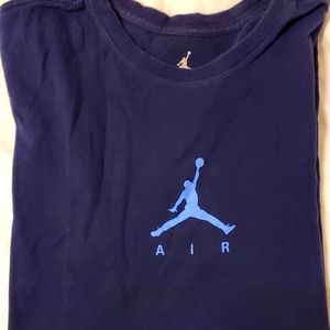 A large Blue Air Jordan t-shirt